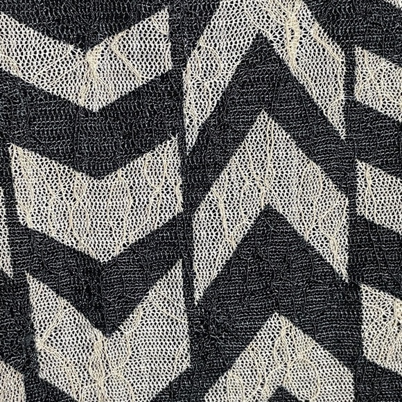 FIRE Los Angeles lacey black/cream chevron layered sheer maxi size small - Picture 8 of 8